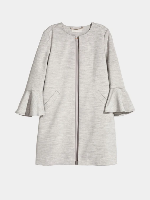 Пальто и плащи H&M модель 5068235dm_светло-серый меланж Фото