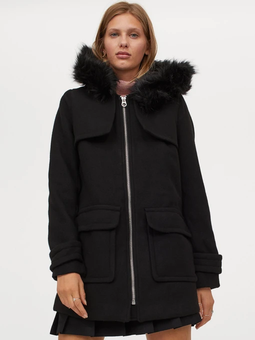 Пальто и плащи H&M модель 7604580wt_черный Фото