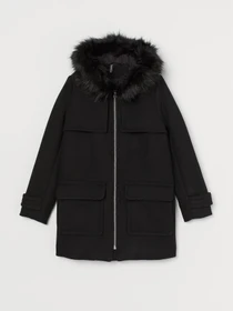 Пальта та плащі H&M модель 7604580wt_черный Фото