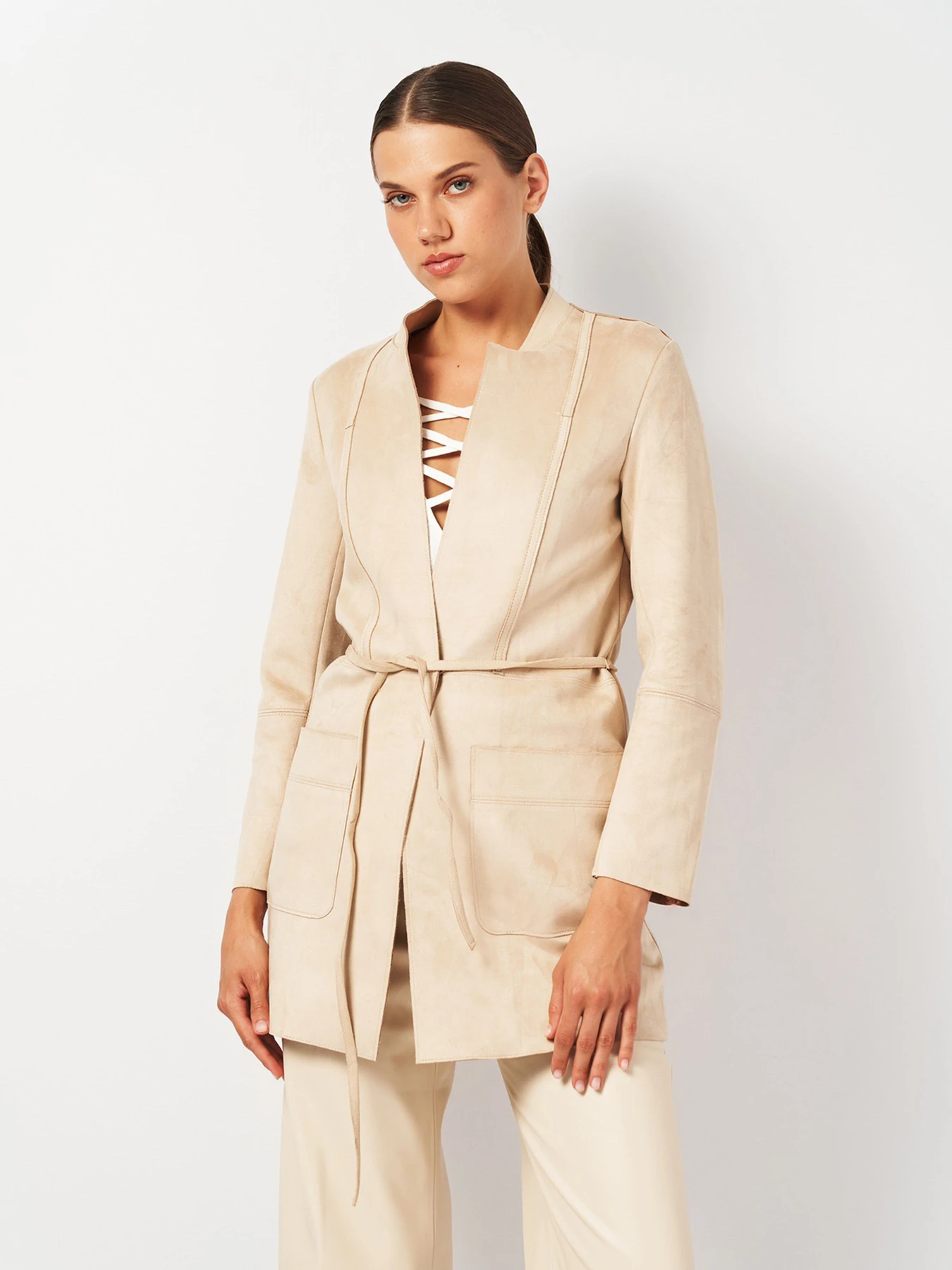 Пальта та плащі H&M модель 8158482ral_Светло-бежевый Фото