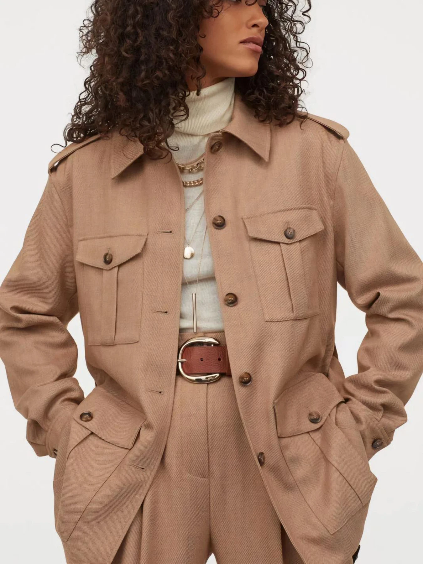 Куртки и дубленки H&M модель 9306122wer_Бежевый Фото