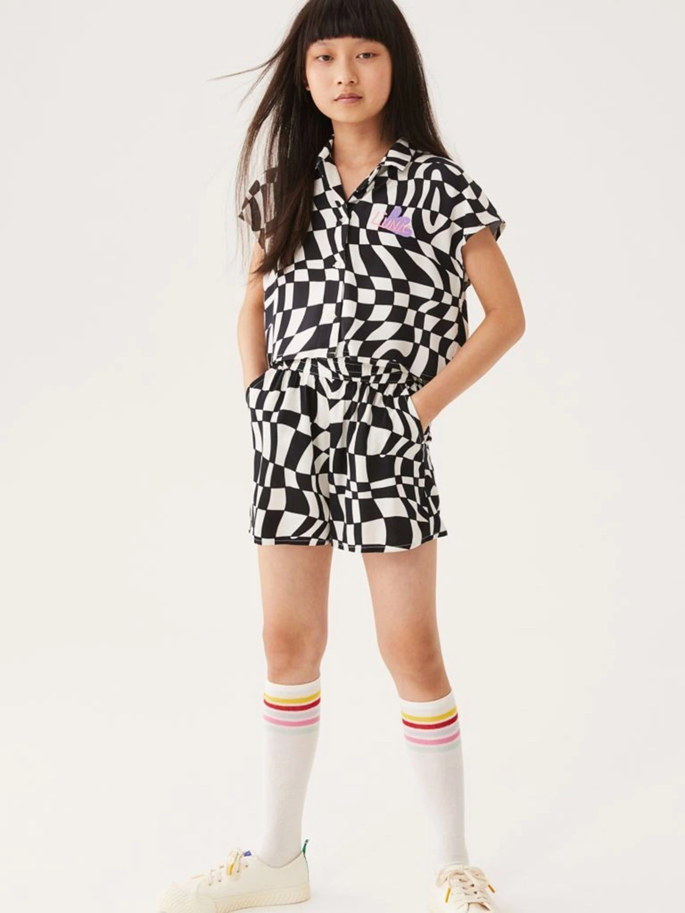 Шорти H&M модель 1044842arl_Черно-белый Фото