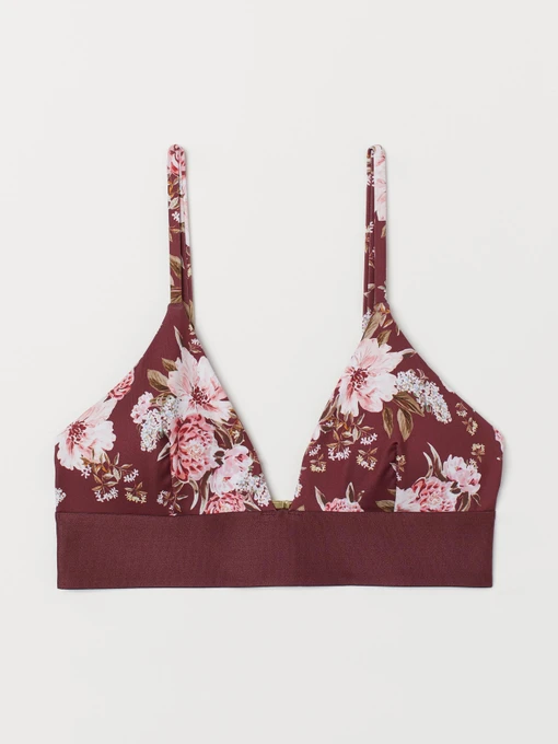 Одяг для пляжу H&M модель 7582660RP5_бордовый в цветы Фото