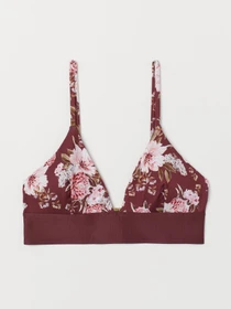 Одежда для пляжа H&M модель 7582660RP5_бордовый в цветы Фото