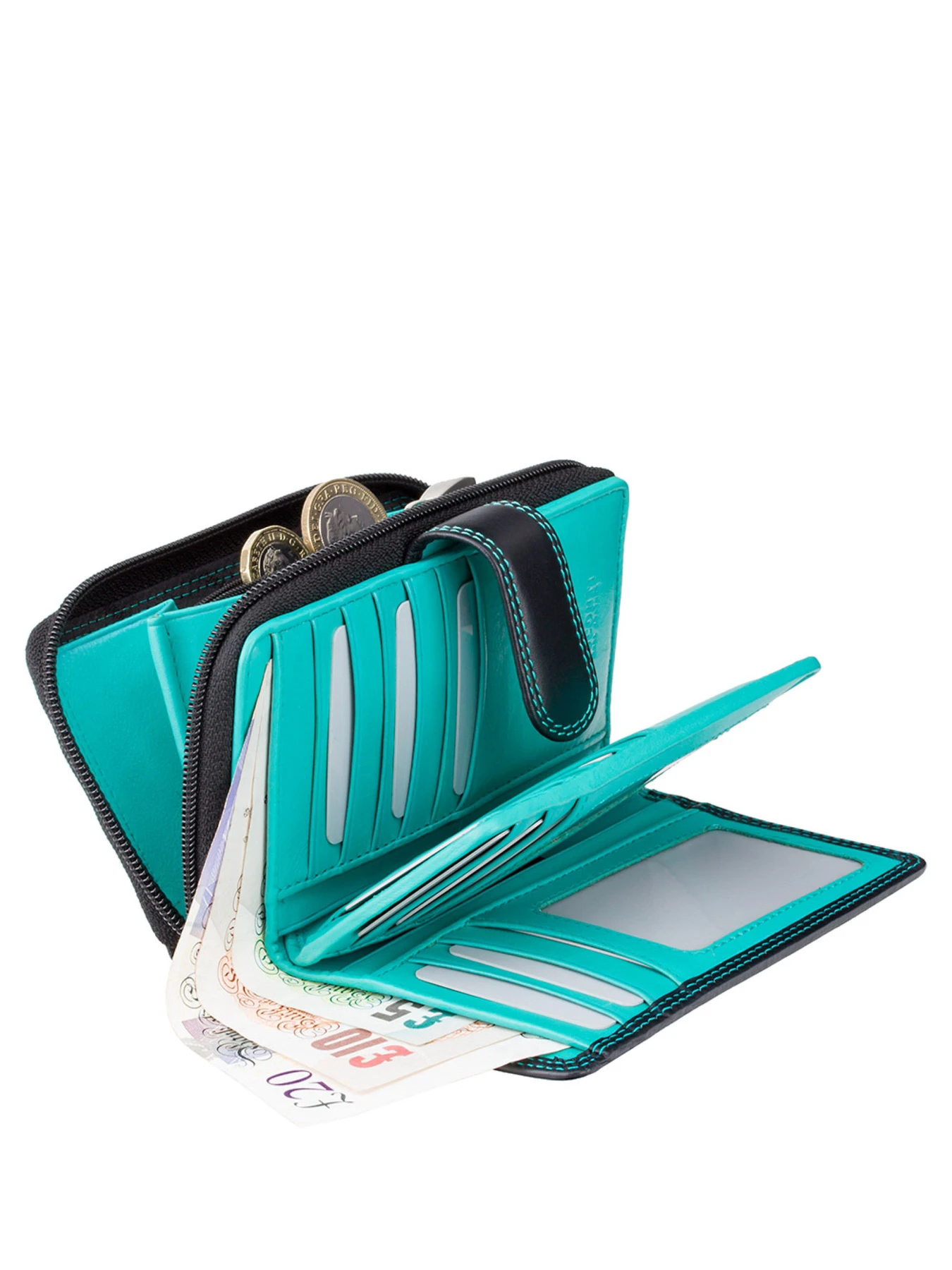 Кошельки Visconti модель CD22 BLK/AQUA Кошельки Visconti модель CD22 BLK/AQUA Фото