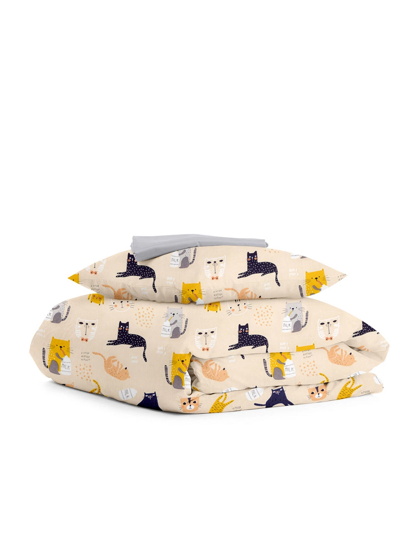 Дитяча постільна білизна в ліжечко CATS Cosas модель CatsMilkRose_52Grey_140 Дитяча постільна білизна в ліжечко CATS Cosas модель CatsMilkRose_52Grey_140 Фото