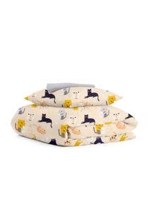Дитяча постільна білизна в ліжечко CATS Cosas модель CatsMilkRose_52Grey_140 Фото