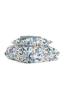 Детское постельное белье в кроватку CALIFORNIA FLOWERS Cosas модель FlowersWashBlueWhite_104Ashmint_140 Фото