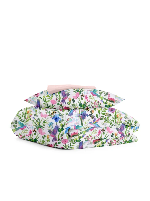 Детское постельное белье в кроватку KOLIBRI Cosas модель KolibriVioletWhite_40Rose_140 Фото
