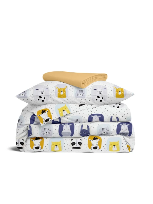 Дитяча постільна білизна в ліжечко ANIMALS Cosas модель AnimalsColorGrey_Honey11_140 Фото