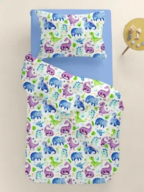 Дитяча постільна білизна в ліжечко DINO Cosas модель DinoVioletBlueGreen_Wave61_140 Фото