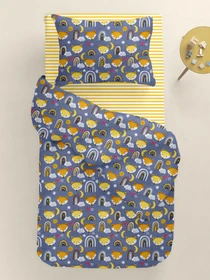 Детское постельное белье в кроватку FOX Cosas модель FoxRainbowSteel_LineYellow_140 Фото
