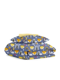 Детское постельное белье в кроватку FOX Cosas модель FoxRainbowSteel_LineYellow_140 Фото