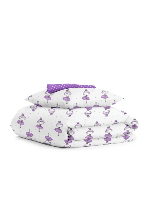 Детское постельное белье в кроватку PRINCESS Cosas модель PrincessVioletta_DropViolet_140 Фото