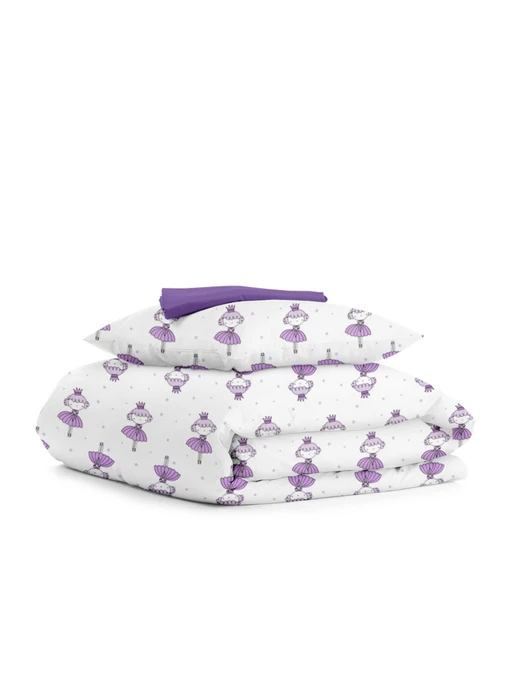 Детское постельное белье в кроватку PRINCESS Cosas модель PrincessVioletta_PlumLight48_140 Фото