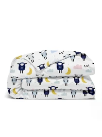 Детское постельное белье в кроватку SHEEPS Cosas модель SheepBlueSkyeyGrey_DropLightBlue_140 Фото
