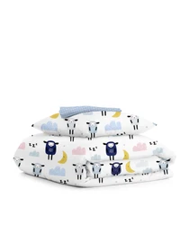Дитяча постільна білизна в ліжечко SHEEPS Cosas модель SheepBlueSkyeyGrey_DropLightBlue_140 Фото