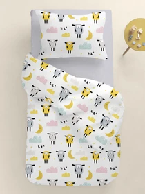 Дитяча постільна білизна в ліжечко SHEEPS Cosas модель SheepYellowGreyBeige_Grey52_140 Фото