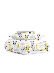 Дитяча постільна білизна в ліжечко SHEEPS Cosas модель SheepYellowGreyBeige_Grey52_140 Фото