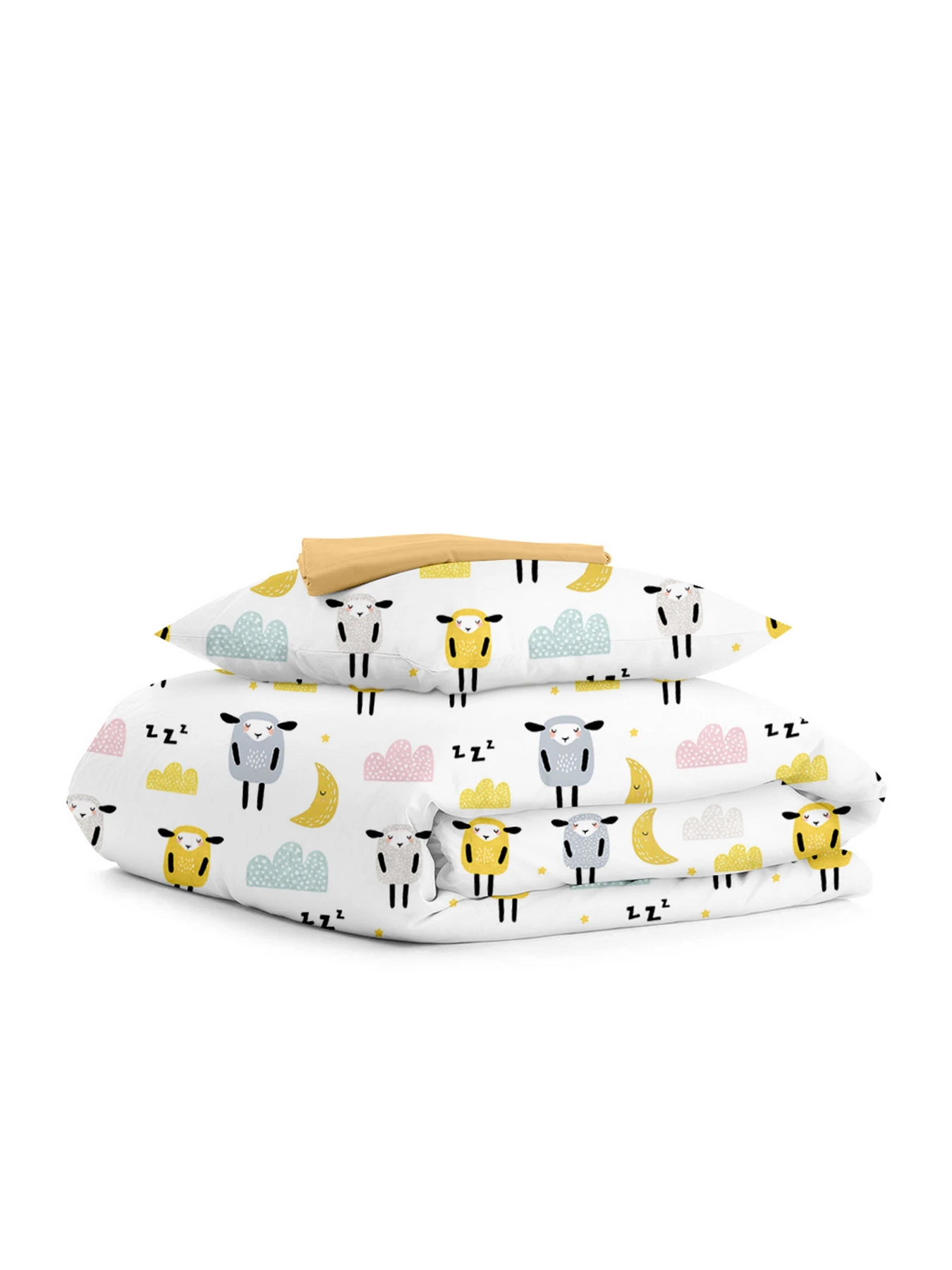 Дитяча постільна білизна в ліжечко SHEEPS Cosas модель SheepYellowGreyBeige_Honey11_140 Фото