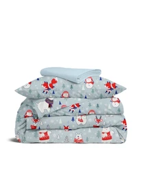 Детское постельное белье в кроватку ANIMALS Cosas модель AnimalsWinterGrey_LightBlue58_140 Фото