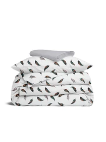Дитяча постільна білизна в ліжечко FEATHER Cosas модель FeatherRedGrey_Grey52_140 Фото