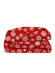Дитяча постільна білизна в ліжечко WINTER Cosas модель SnowflakesWhiteRed_RoseLight30_140 Фото