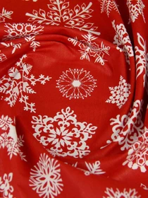 Дитяча постільна білизна в ліжечко WINTER Cosas модель SnowflakesWhiteRed_RoseLight30_140 Фото