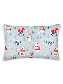 Детское постельное белье в кроватку WINTER ANIMALS Cosas модель AnimalsWinterGrey_68Sky_140 Фото
