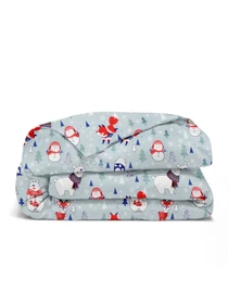 Детское постельное белье в кроватку WINTER ANIMALS Cosas модель AnimalsWinterGrey_87DarkBlue_140 Фото
