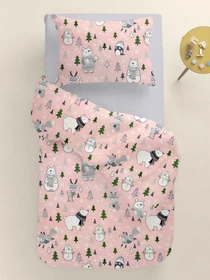 Детское постельное белье в кроватку WINTER ANIMALS Cosas модель AnimalsWinterRose_52Grey_140 Фото