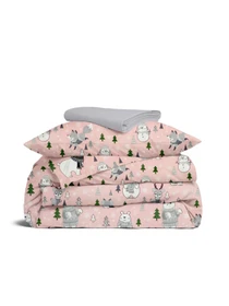 Детское постельное белье в кроватку WINTER ANIMALS Cosas модель AnimalsWinterRose_52Grey_140 Фото