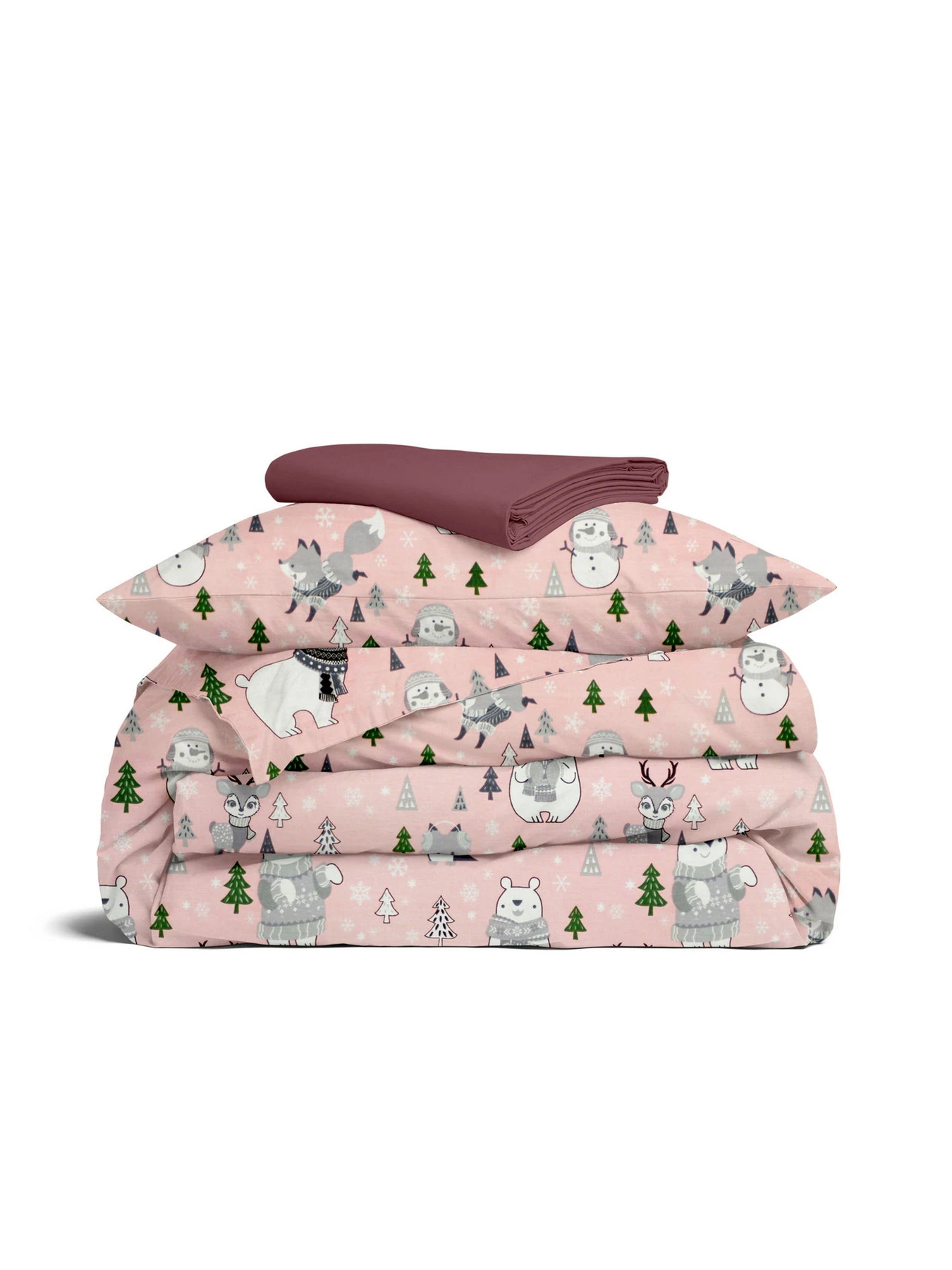 Детское постельное белье в кроватку WINTER ANIMALS Cosas модель AnimalsWinterRose_97Cherry_140 Детское постельное белье в кроватку WINTER ANIMALS Cosas модель AnimalsWinterRose_97Cherry_140 Фото