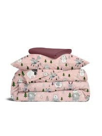 Детское постельное белье в кроватку WINTER ANIMALS Cosas модель AnimalsWinterRose_97Cherry_140 Фото