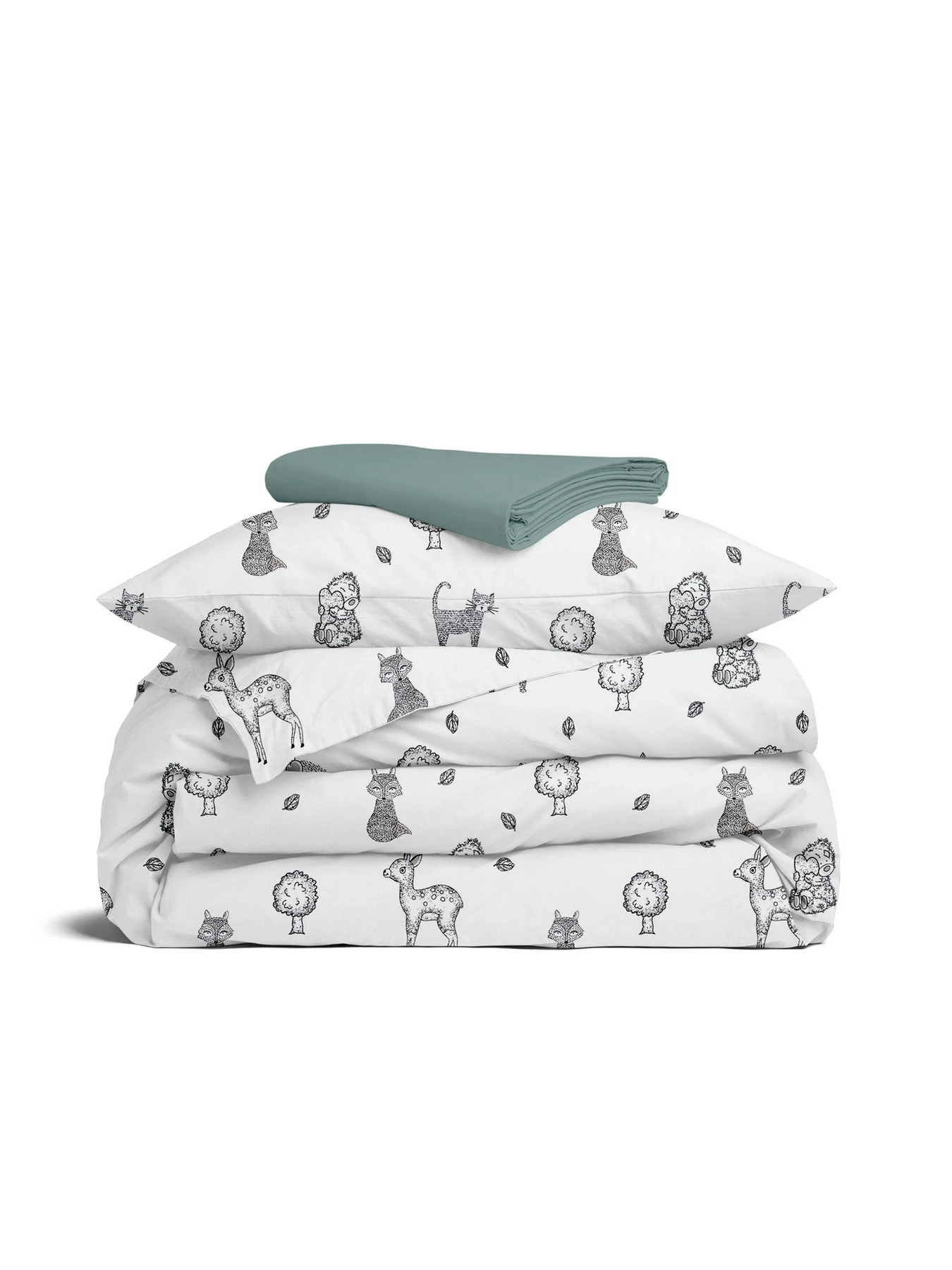 Дитяча постільна білизна в ліжечко WILD ANIMALS Cosas модель AnimalsWildGreyWhite_104Ashmint_140 Фото
