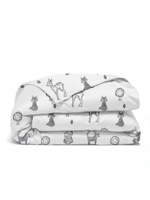 Детское постельное белье в кроватку WILD ANIMALS Cosas модель AnimalsWildGreyWhite_97Cherry_140 Фото