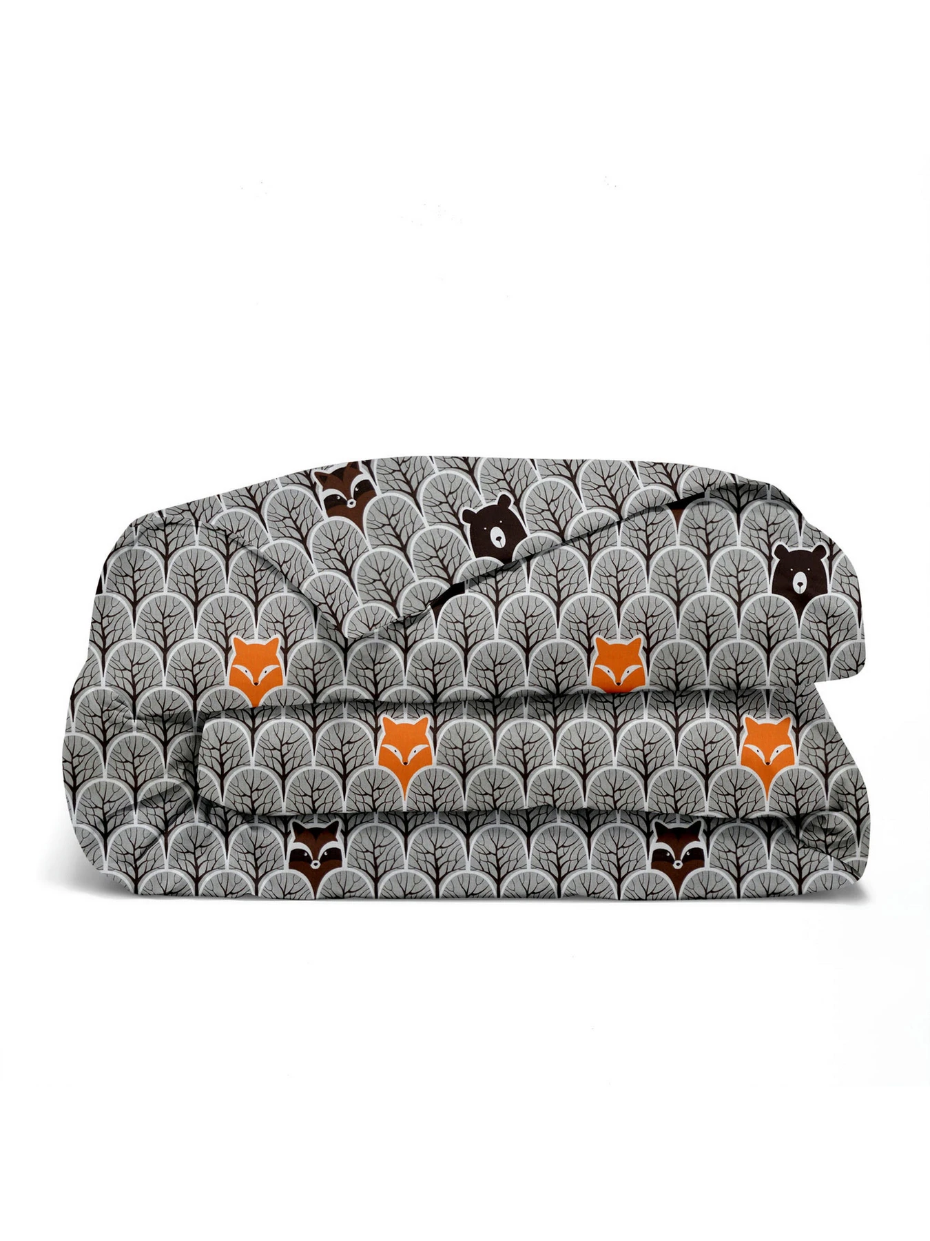 Детское постельное белье в кроватку WOOD ANIMALS Cosas модель BearsWoodGrey_98Cappuccino_140 Фото