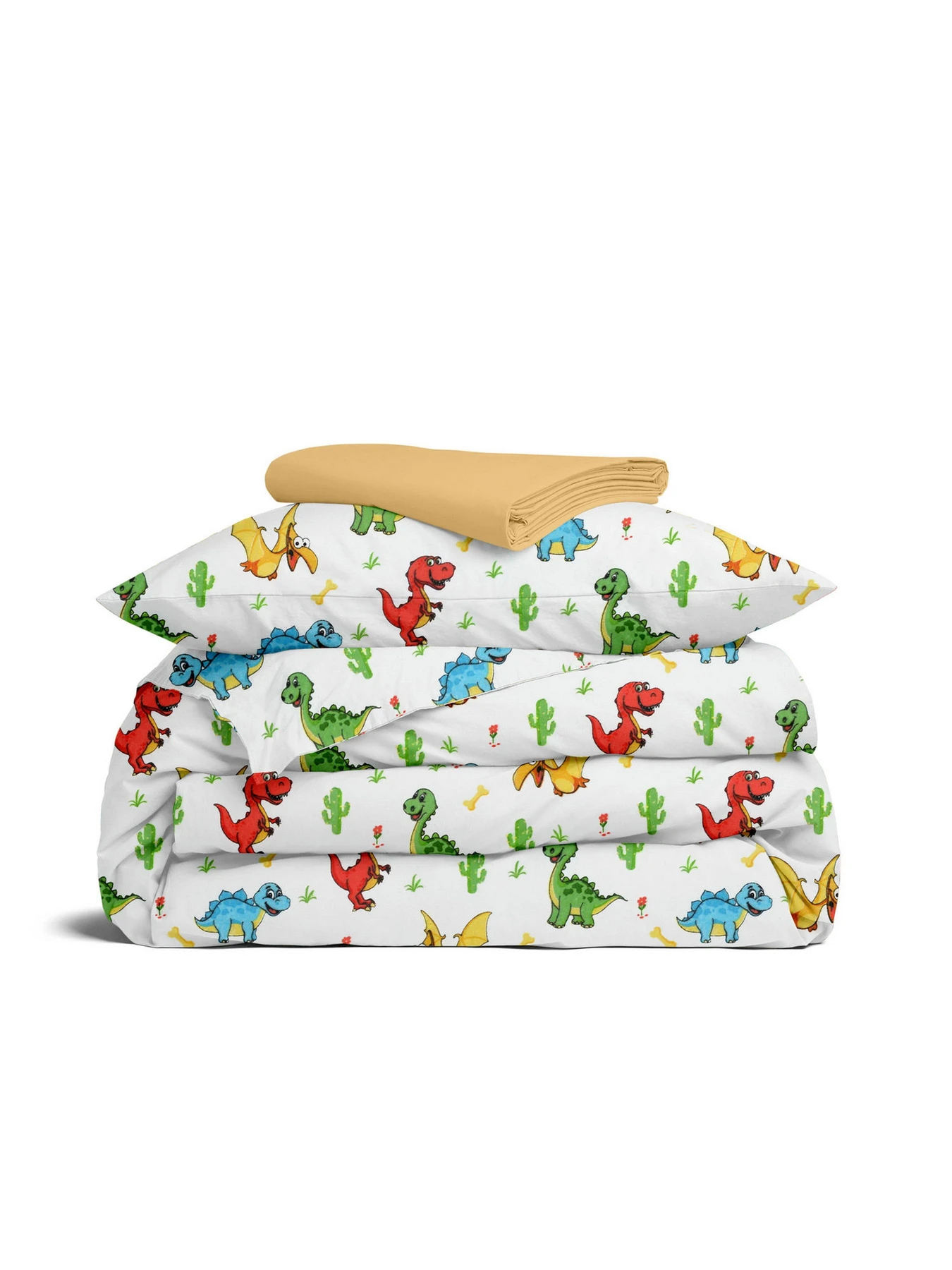 Дитяча постільна білизна в ліжечко COLORFUL DINO Cosas модель DinoBabyColor_11Honey_140 Фото