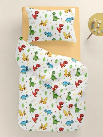 Дитяча постільна білизна в ліжечко COLORFUL DINO Cosas модель DinoBabyColor_11Honey_140 Фото