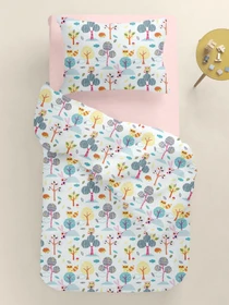 Дитяча постільна білизна в ліжечко COLORFUL FOREST Cosas модель ForestPlumbagoColor_40Rose_140 Фото
