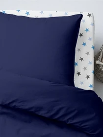 Детское постельное белье в кроватку BLUE NIGHTFALL Cosas модель Ranfors_Blue_StarsGreyBlue_140 Фото