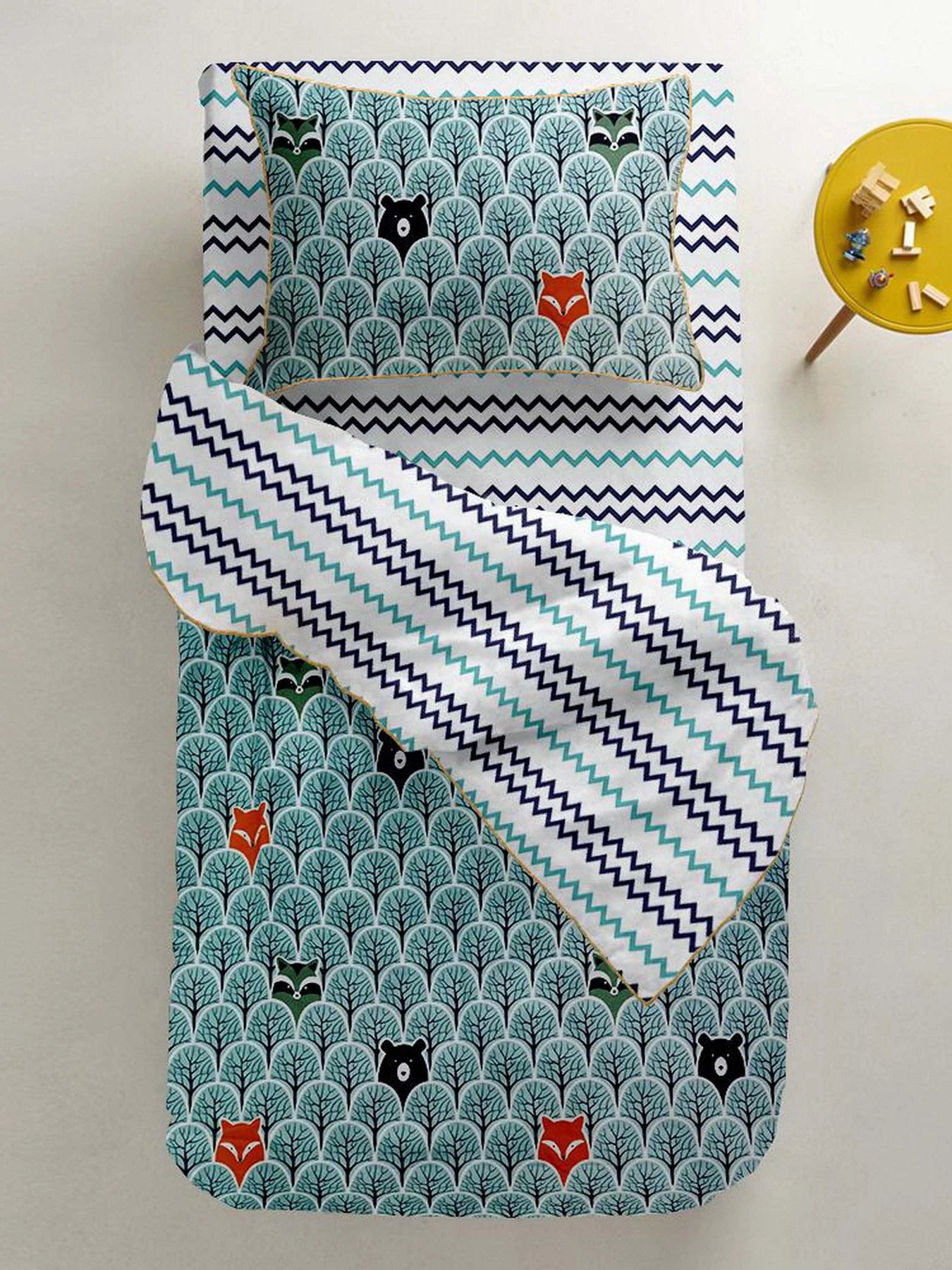 Детское постельное белье в кроватку BLUE WOOD BEAR Cosas модель Mishki_les_11 Фото