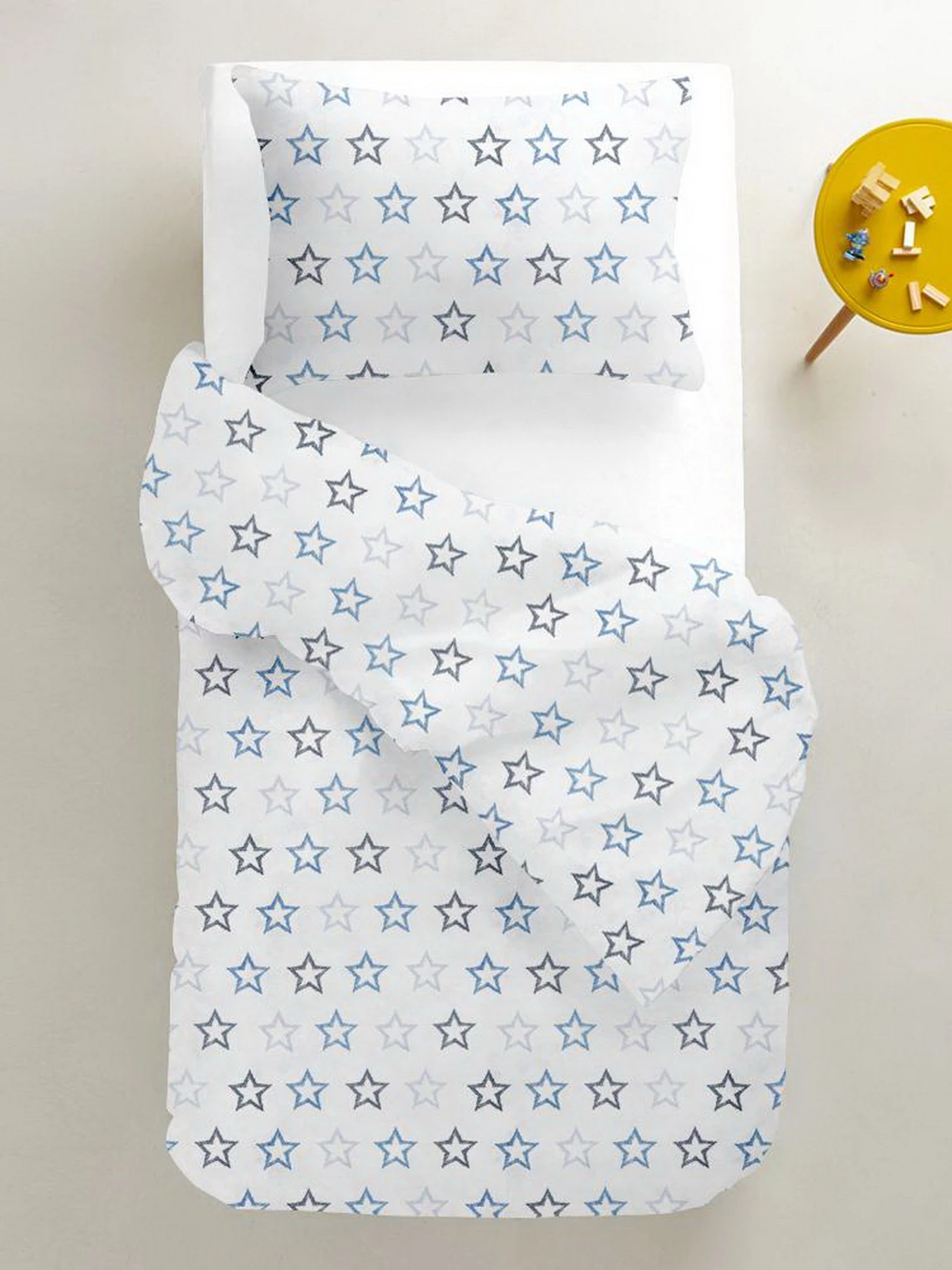 Дитяча постільна білизна в ліжечко CLEAR STARS Cosas модель StarsClearGreyBlue_White_140 Фото
