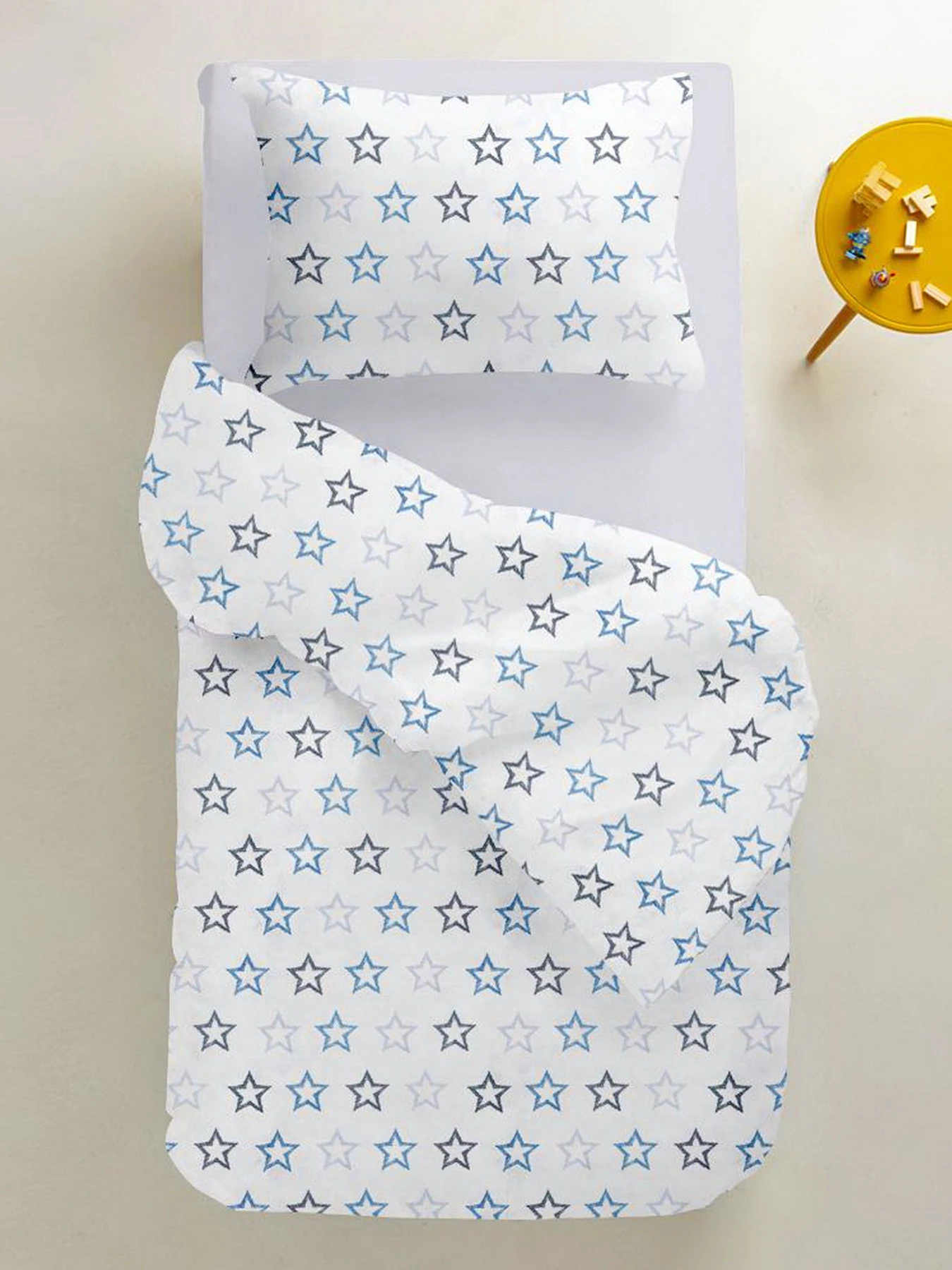 Дитяча постільна білизна в ліжечко CLEAR STARS Cosas модель StarsClearGreyBlue_White_140 Фото