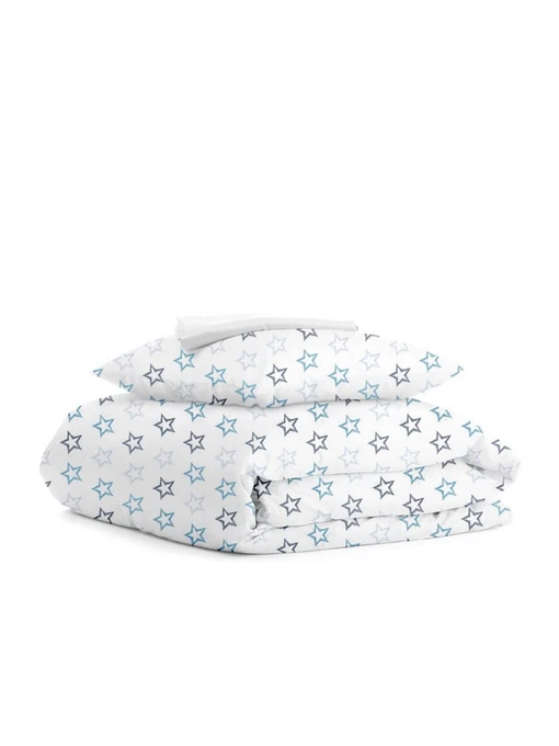 Дитяча постільна білизна в ліжечко CLEAR STARS Cosas модель StarsClearGreyBlue_White_140 Фото