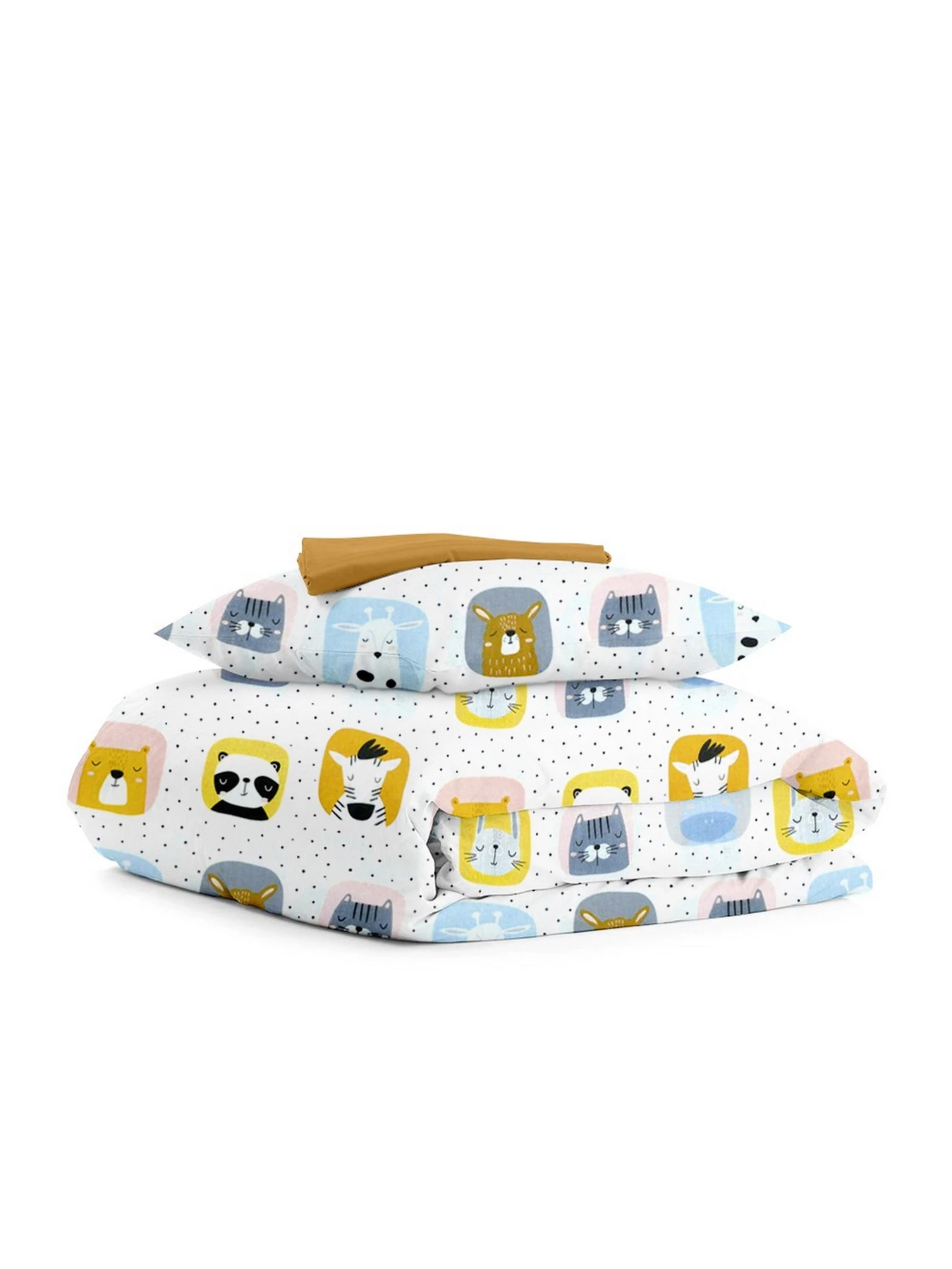 Детское постельное белье в кроватку COLOR ANIMALS Cosas модель AnimalsColor_Mustard_140 Фото