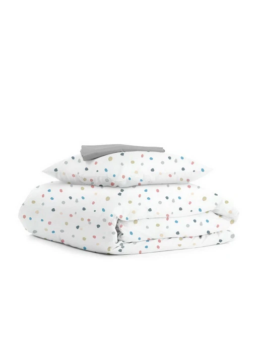 Детское постельное белье в кроватку COLORFUL BLOTS Cosas модель ColorBlots_Grey_140 Фото