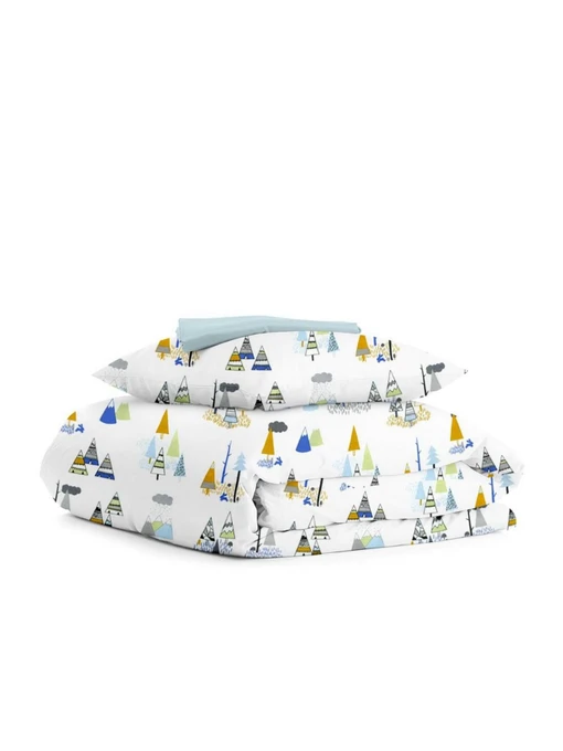 Детское постельное белье в кроватку FOREST WIGWAM Cosas модель WigwamForest_LightBlue_140 Фото