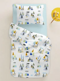 Детское постельное белье в кроватку FOREST WIGWAM Cosas модель WigwamForest_LightBlue_140 Фото