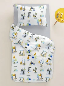 Детское постельное белье в кроватку FOREST WIGWAM Cosas модель WigwamForest_Grey_140 Фото